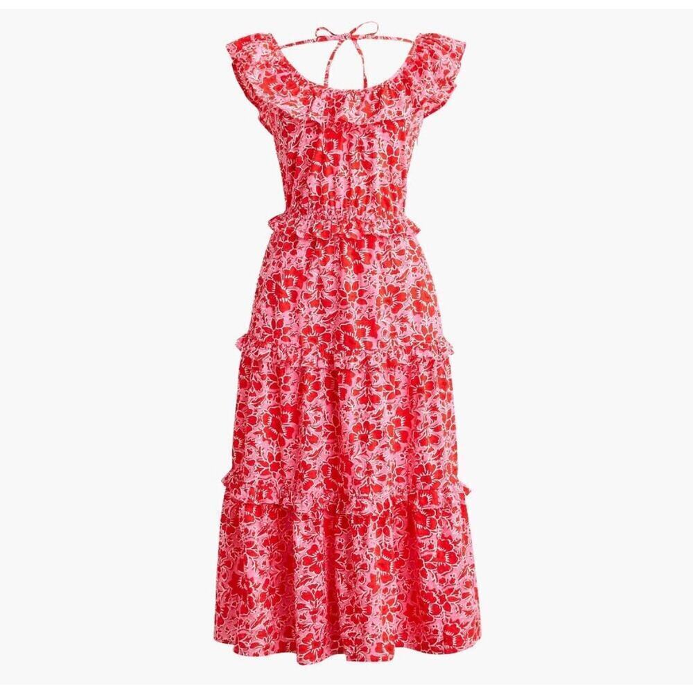 J.Crew Azalea Belvedere Ruffle Floral Sundress Size 0 - Picture 2 of 6